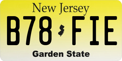 NJ license plate B78FIE