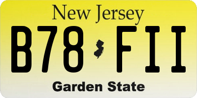 NJ license plate B78FII
