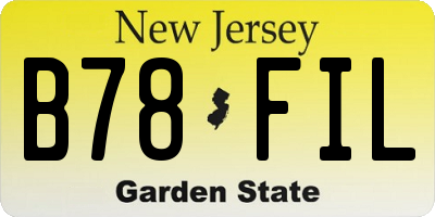NJ license plate B78FIL