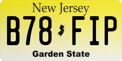 NJ license plate B78FIP