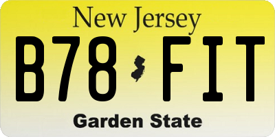 NJ license plate B78FIT