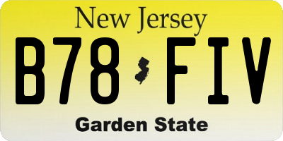 NJ license plate B78FIV