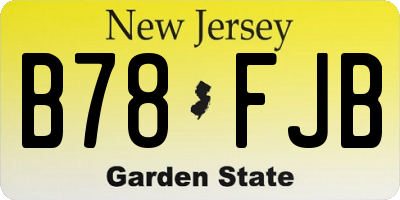 NJ license plate B78FJB
