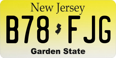 NJ license plate B78FJG