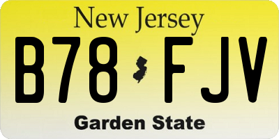 NJ license plate B78FJV