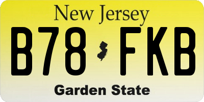 NJ license plate B78FKB