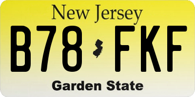 NJ license plate B78FKF