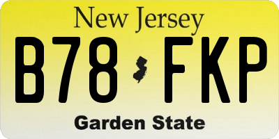 NJ license plate B78FKP