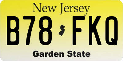 NJ license plate B78FKQ