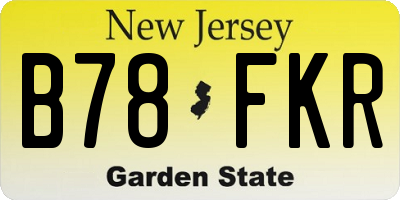 NJ license plate B78FKR