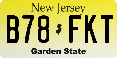 NJ license plate B78FKT