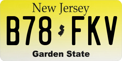NJ license plate B78FKV