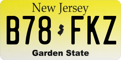 NJ license plate B78FKZ
