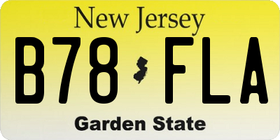 NJ license plate B78FLA