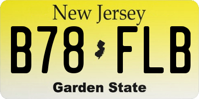 NJ license plate B78FLB