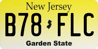NJ license plate B78FLC
