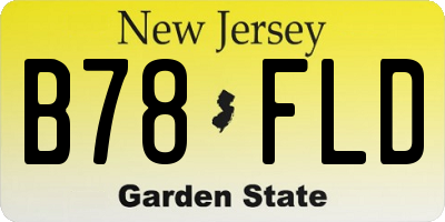 NJ license plate B78FLD