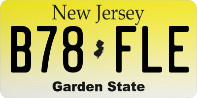 NJ license plate B78FLE