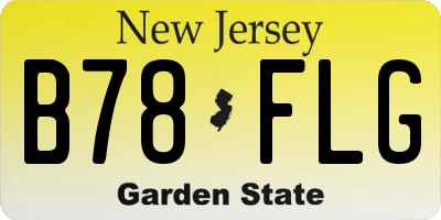 NJ license plate B78FLG