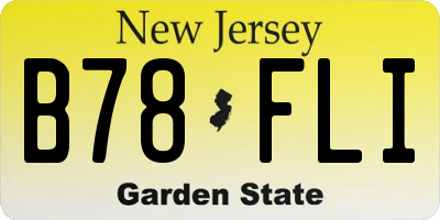 NJ license plate B78FLI