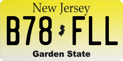 NJ license plate B78FLL