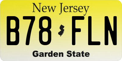 NJ license plate B78FLN