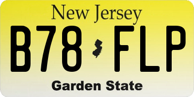NJ license plate B78FLP