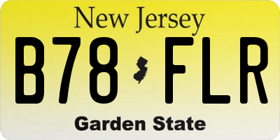 NJ license plate B78FLR