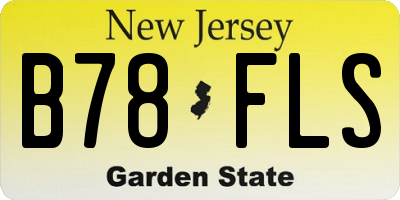 NJ license plate B78FLS