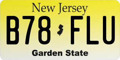 NJ license plate B78FLU