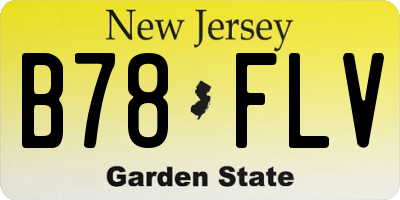 NJ license plate B78FLV