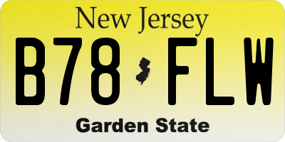 NJ license plate B78FLW