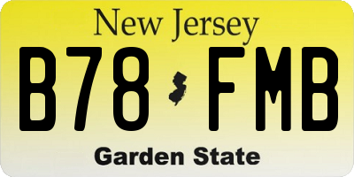 NJ license plate B78FMB