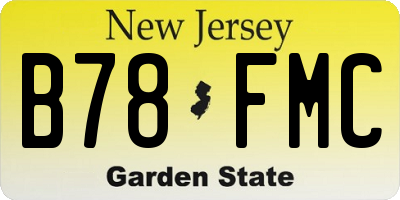 NJ license plate B78FMC