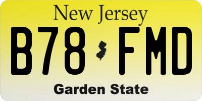 NJ license plate B78FMD