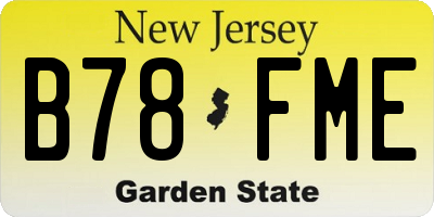 NJ license plate B78FME