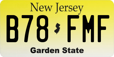 NJ license plate B78FMF