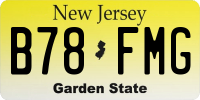 NJ license plate B78FMG