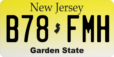 NJ license plate B78FMH