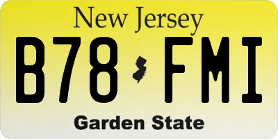 NJ license plate B78FMI