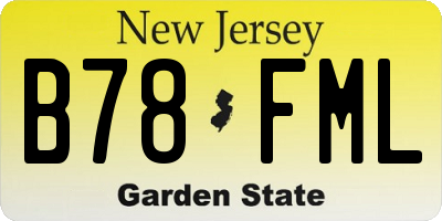 NJ license plate B78FML