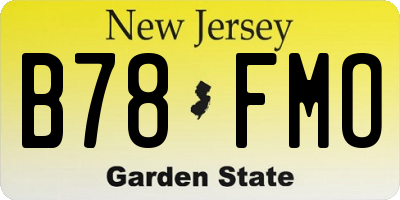 NJ license plate B78FMO