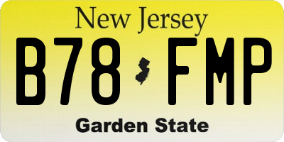 NJ license plate B78FMP