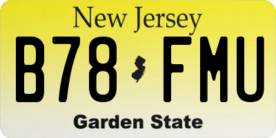 NJ license plate B78FMU