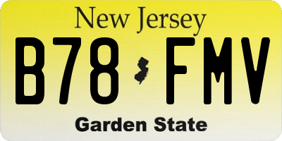 NJ license plate B78FMV