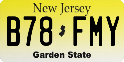 NJ license plate B78FMY