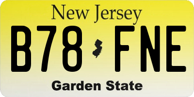 NJ license plate B78FNE