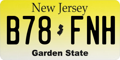 NJ license plate B78FNH