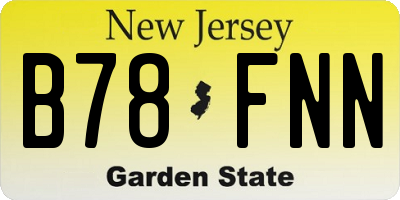 NJ license plate B78FNN