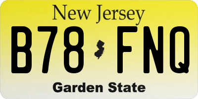 NJ license plate B78FNQ